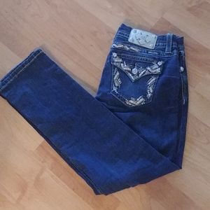 Miss Me Mid Rise Easy Straight Leg Jeans.